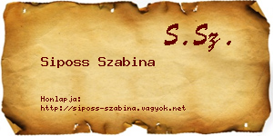 Siposs Szabina névjegykártya